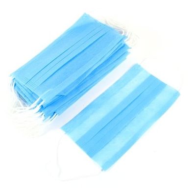 PP Non Woven Frabic Disposable Earloop Face Mask Customized Size Blue Color
