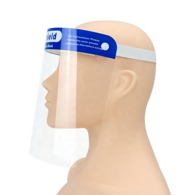 Ppe Clear Full Face Shield , Polycarbonate Face Shield Harmful Chemical Splash Protection