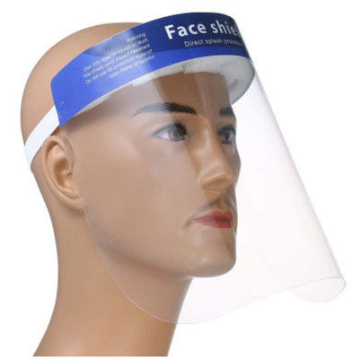 Spittle Spatter Proof Disposable Face Shield 0.18mm Thickness FDA / CE Approval