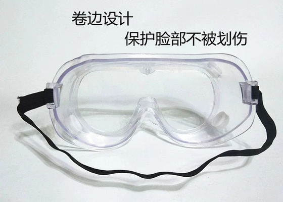 PPE Disposable Protective Goggles 8.5 inch PC Lens With Adjdustable Elastic Band